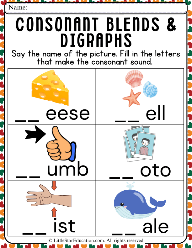 Consonant Blends Practice for Early Readers