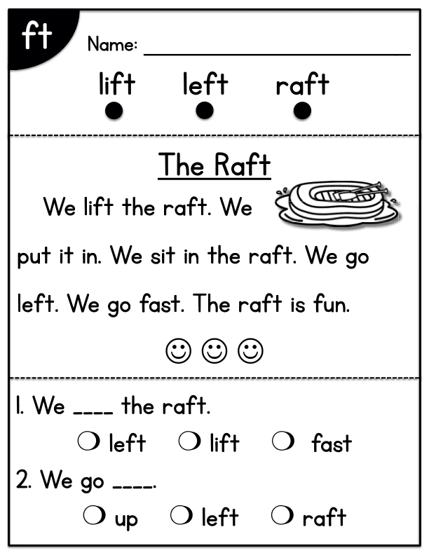 CVC Blend Worksheet: 'ft' Ending