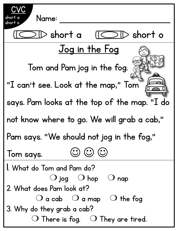 CVC Fluency Worksheet: 'a' & 'o' Families