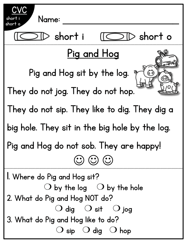 CVC Fluency Worksheet: 'i' & 'o' Families