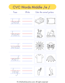 Cvc Middle E Writing Activity Worksheet thumbnail 1