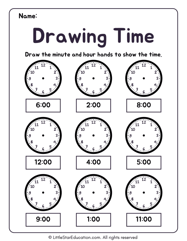 Drawing Time Worksheet