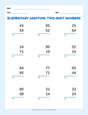 Elementary Addition Two Digit Numbers Basic thumbnail 1