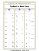 Equivalent Fractions Maths Worksheet thumbnail 1