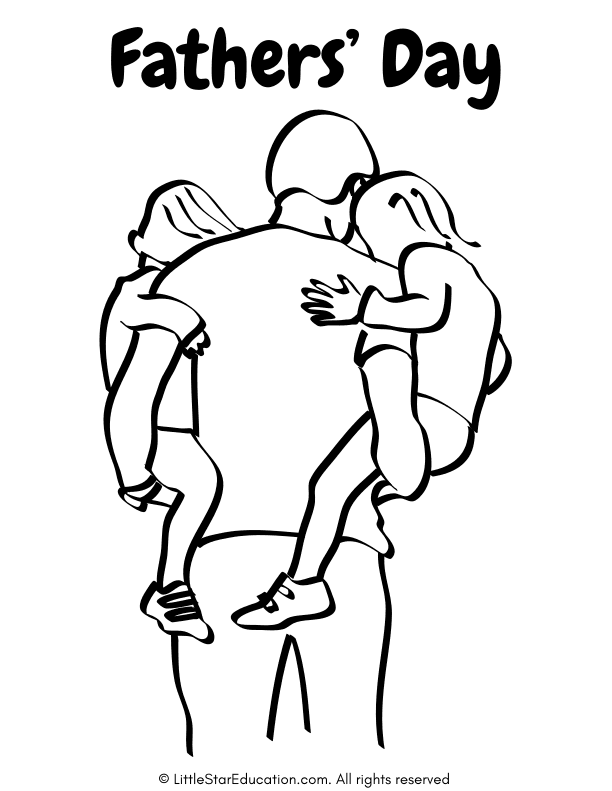 Fathers’ Day Coloring Worksheet