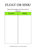 Float or Sink Science Worksheet thumbnail 2