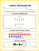 Grade 1 Addition Worksheets 1 to 10 thumbnail 3