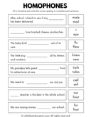 Grade 2 Homophones Worksheet thumbnail 1