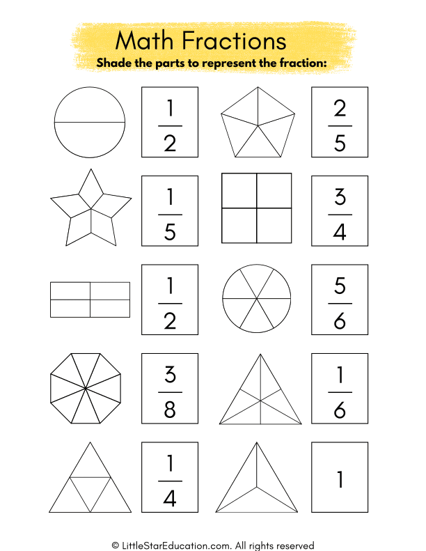 Grade 3 Maths Fractions Worksheet