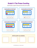 Grade K1 Ten Frame Counting 1 to 10 thumbnail 3