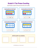 Grade K1 Ten Frame Counting 1 to 10 thumbnail 4