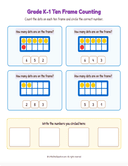 Grade K1 Ten Frame Counting 1 to 10 thumbnail 5