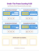 Grade K-1 Double Ten Frame Counting 11 to 20 thumbnail 3