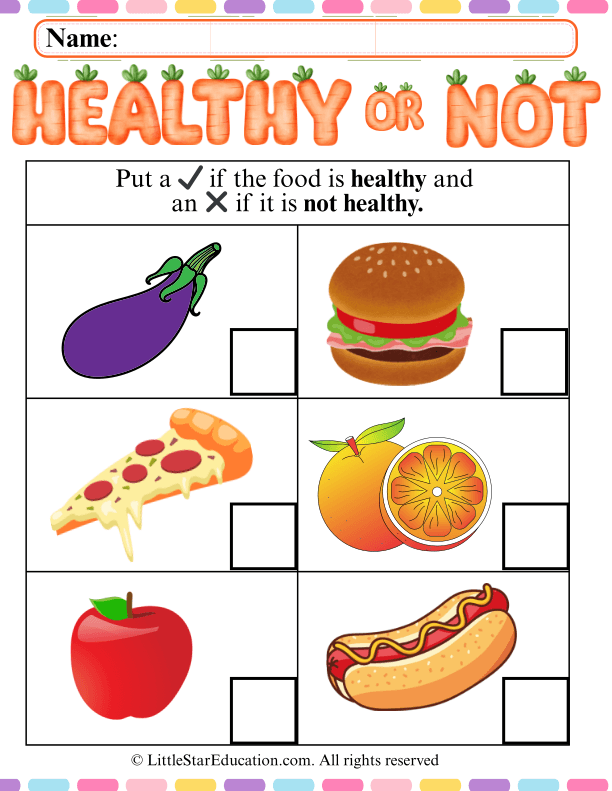 Healthy vs Unhealthy Foods Sorting for Kids