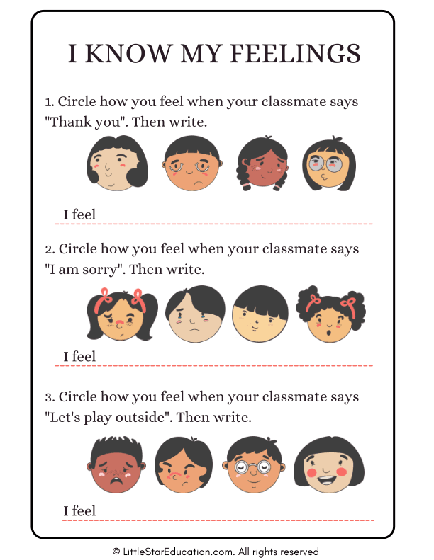 I Know My Feeling Worksheet