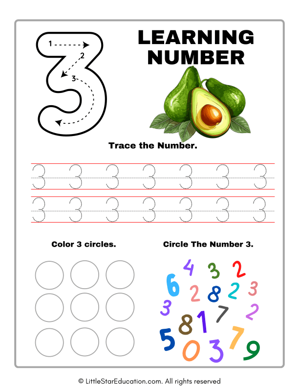 Learning and Tracing Number 3