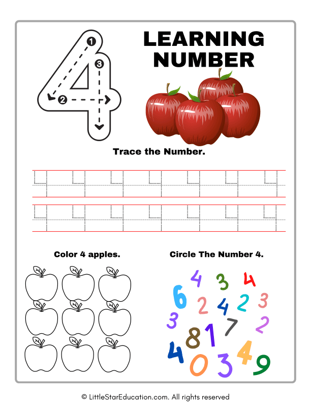 Learning and Tracing Number 4