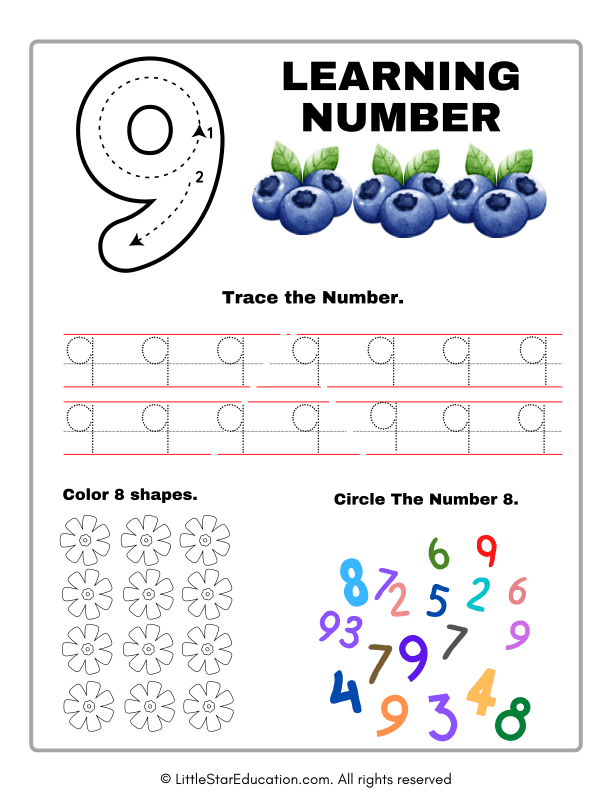 Learning and Tracing Number 9