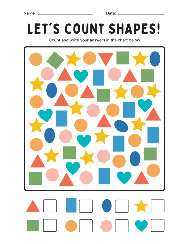 Let's Count Shapes Worksheet