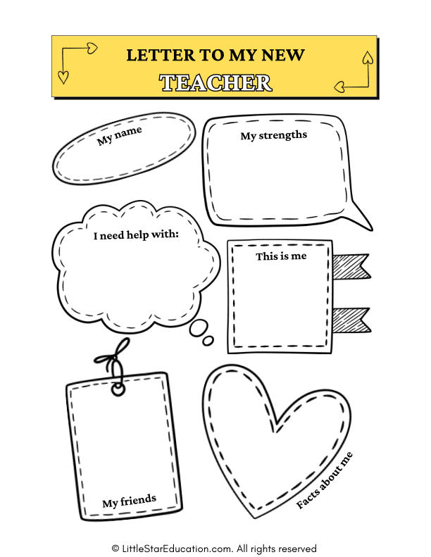 Letter to My New Teacher Worksheet