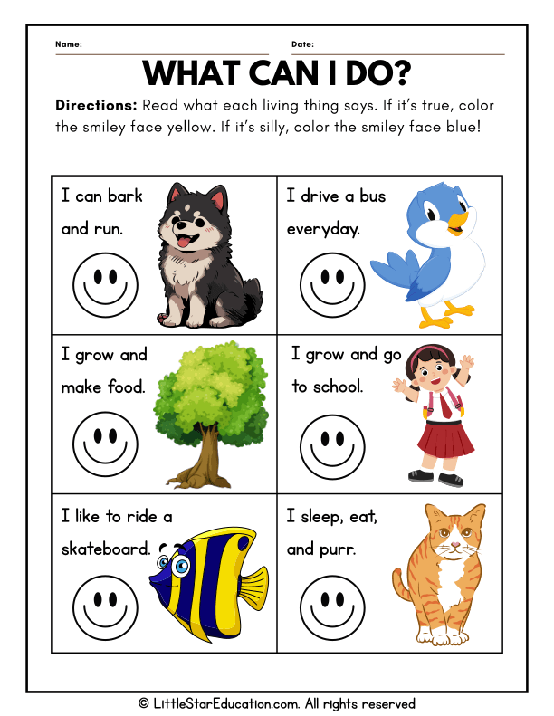 Living and Nonliving Things Sorting Science