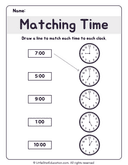 Matching Time Worksheet thumbnail 1