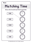 Matching Time Worksheet thumbnail 2