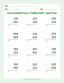 Math Essentials Three Digit Addition Basic thumbnail 1