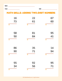 Math Skills Adding Two Digit Numbers Basic thumbnail 1