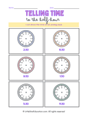 Math Telling Time Worksheet thumbnail 2