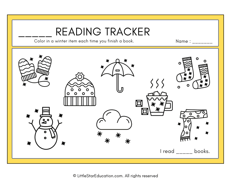 Monthly Reading Tracker Worksheet