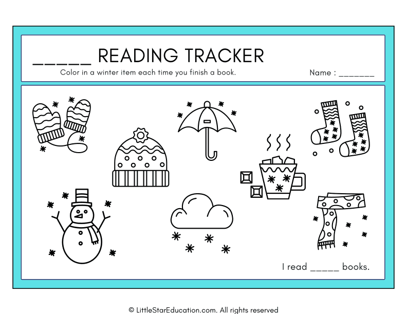 Monthly Reading Tracker Worksheet