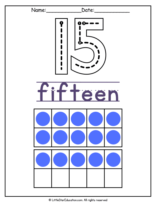 Number 15 Tracing and Counting