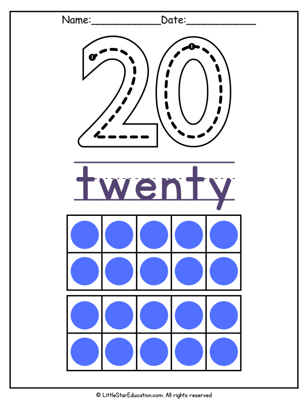 Number 20 Tracing and Counting