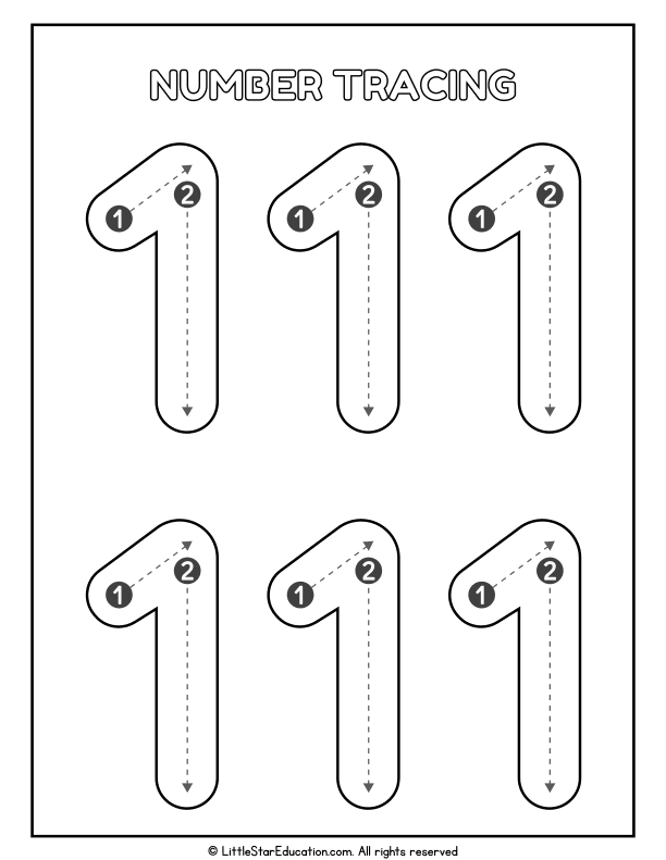 Number Tracing 1 Practice