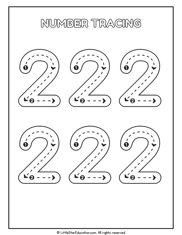 Number Tracing 2 Practice