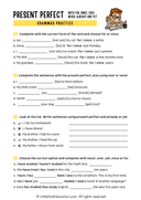 Present Perfect Grammar Worksheet thumbnail 1