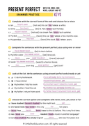 Present Perfect Grammar Worksheet thumbnail 2