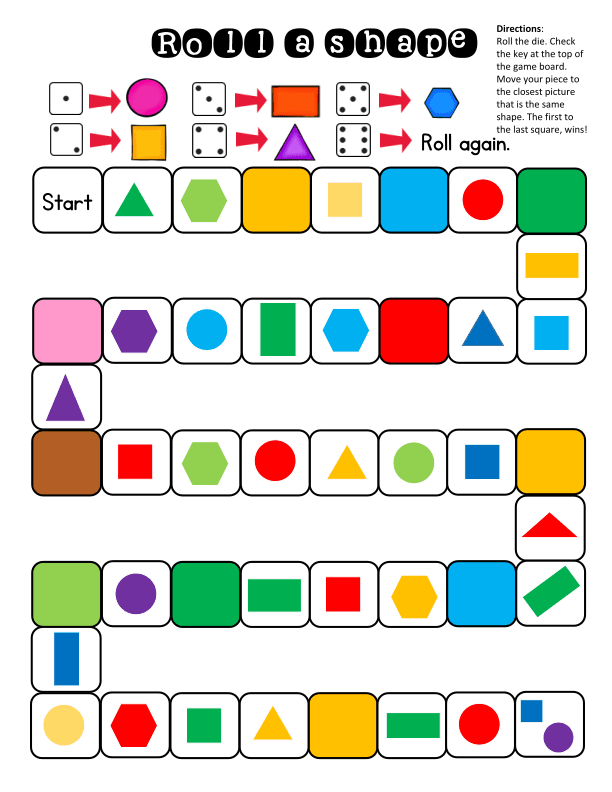 Roll a Shape Board Game
