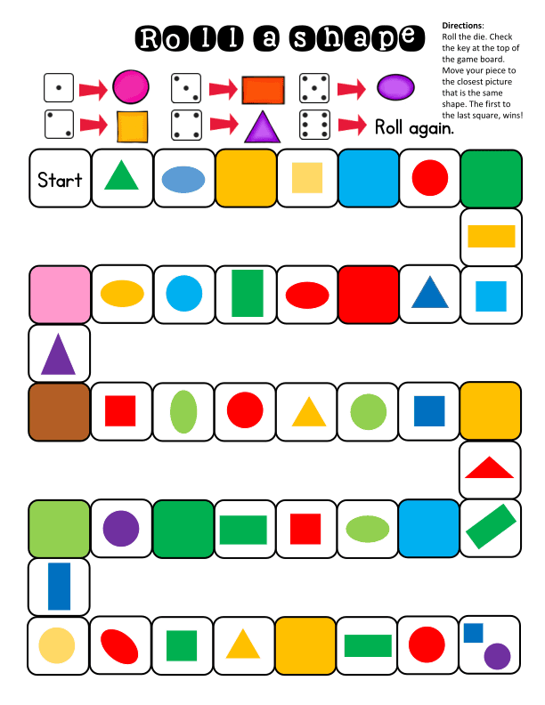 Roll a Shape Board Game