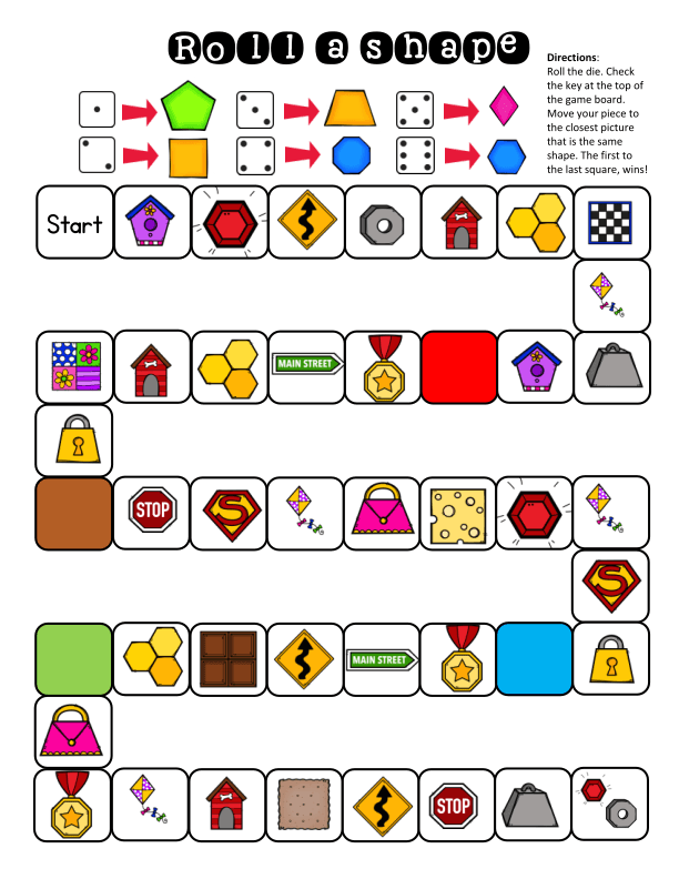 Roll a Shape Board Game