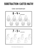 Substraction: Easter Math Color and Subtract thumbnail 2