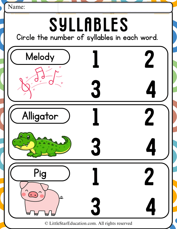 Syllable Counting Practice