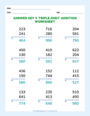 Triple Digit Addition Worksheet Basic thumbnail 2