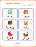 Vowels Consonants Worksheet for Grade 1 thumbnail 1