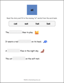 Word Family at Story Worksheet thumbnail 1