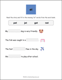 Word Family Et Story Worksheet thumbnail 1