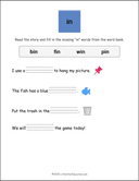 Word Family in Story Worksheet thumbnail 1