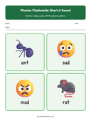 Elementary Phonics Flashcards Short a Sound thumbnail 5