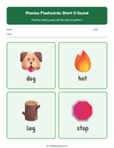 Elementary Phonics Flashcards Short O Sound thumbnail 1